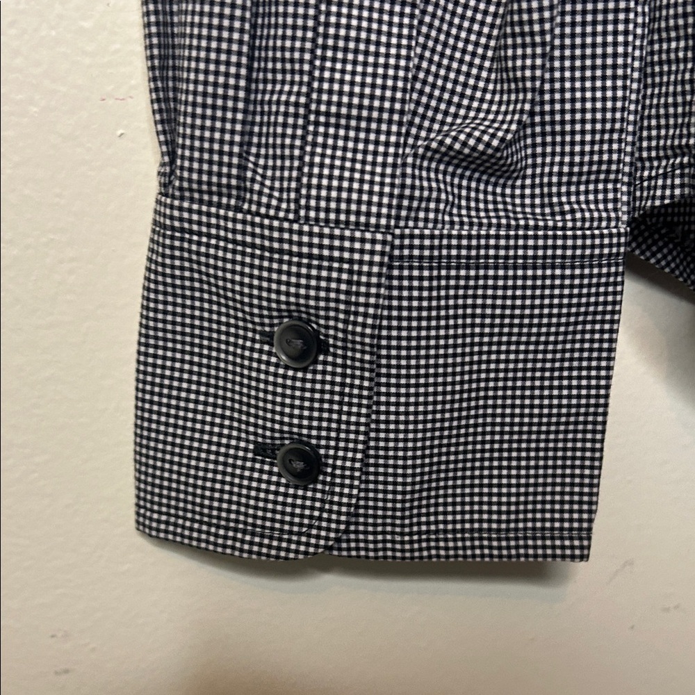 Women’s Halogen Mini Checks Black and White Button Down Size S - Picture 7 of 7
